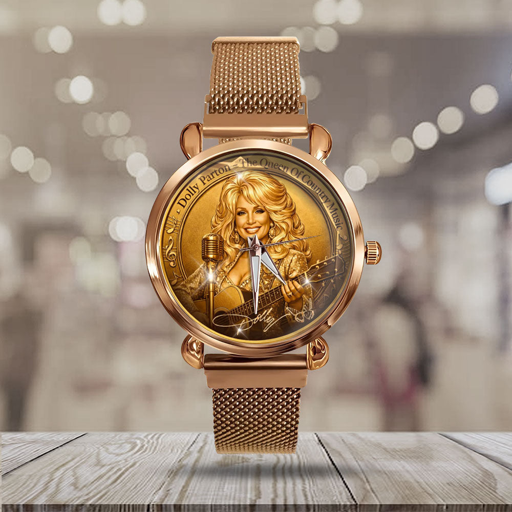 Dolly Parton Mesh Strap Quartz Watch - MAITM14696