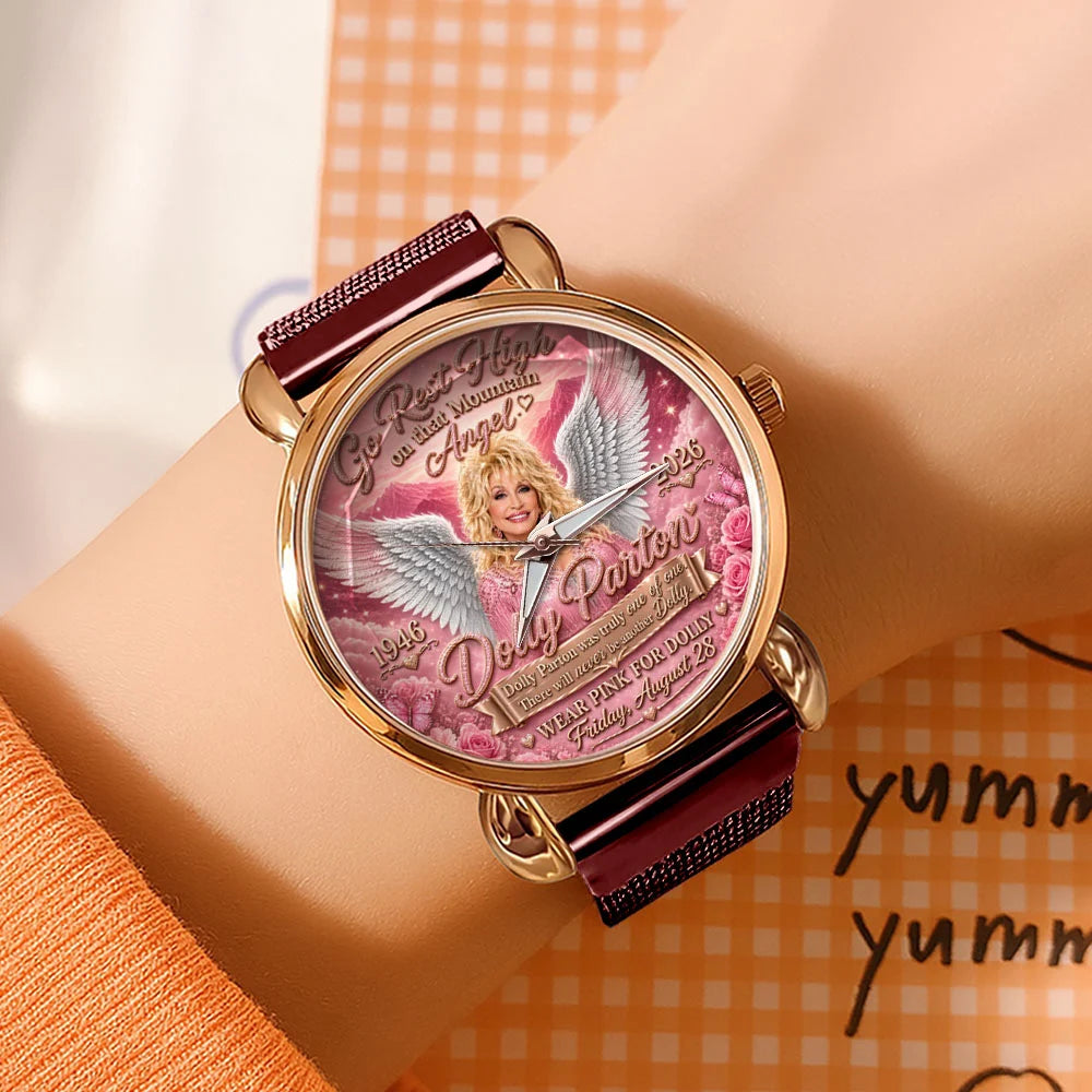 Dolly Parton Mesh Strap Quartz Watch - TMTHU9001