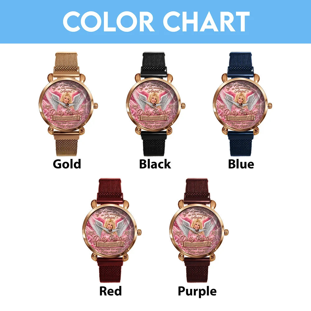 Dolly Parton Mesh Strap Quartz Watch - TMTHU9001
