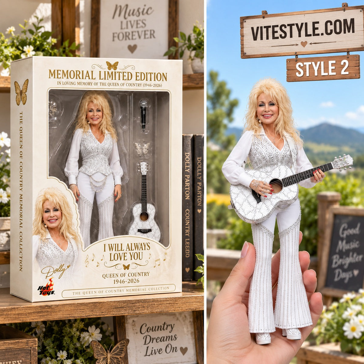 Dolly Parton 1946-2026 Queen Of Country Memorial Edition Figure