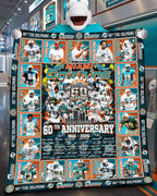 Dolphins 60th Anniversary 1966-2026 Quilt Blanket