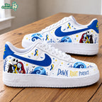 Down Syndrome Awareness Sneakers – Down Right Perfect Blue & Yellow Ribbon Shoes