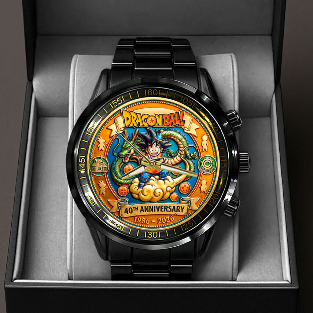 Dragon Ball 40th Anniversary Black Stainless Steel Watch - HOATT15734