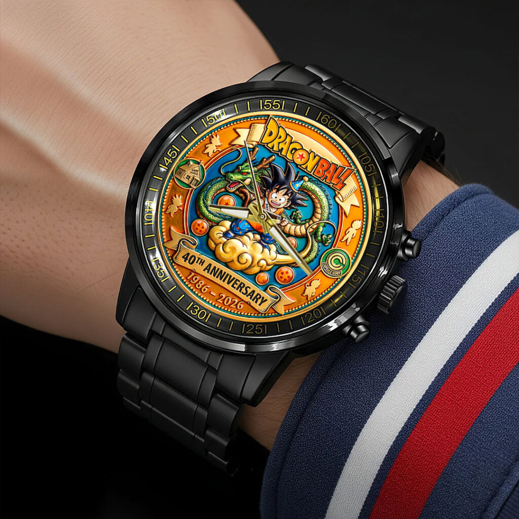 Dragon Ball 40th Anniversary Black Stainless Steel Watch - HOATT15734
