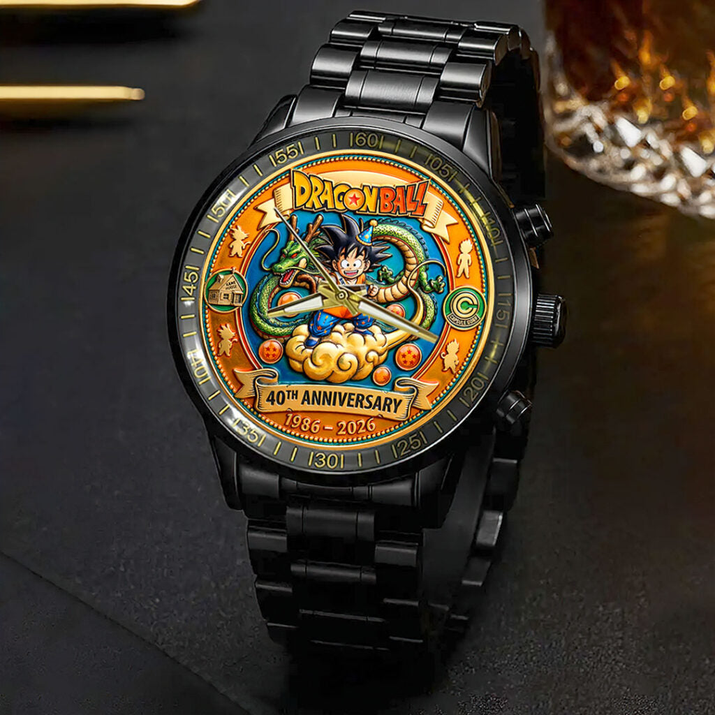 Dragon Ball 40th Anniversary Black Stainless Steel Watch - HOATT15734