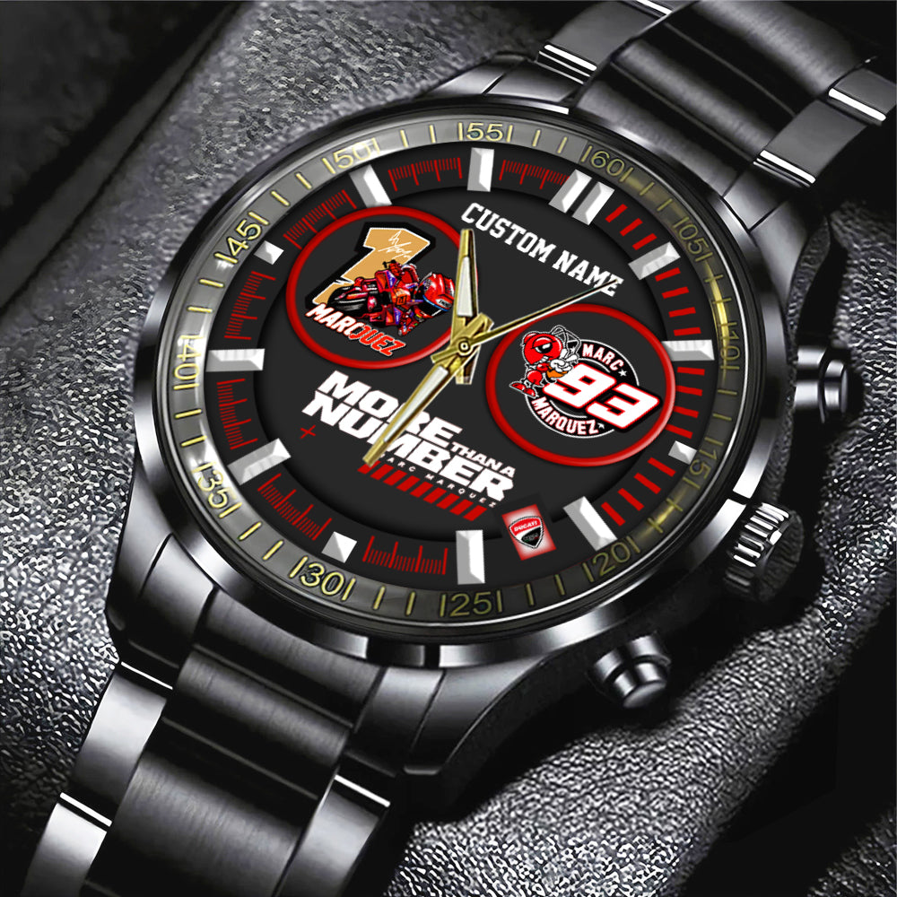 Personalized Ducati Lenovo Team x Marc Márquez Black Stainless Steel Watch - TANTN17127