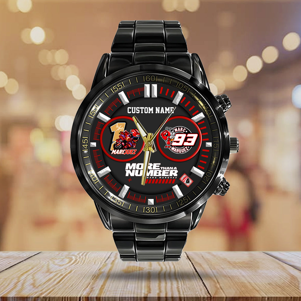Personalized Ducati Lenovo Team x Marc Márquez Black Stainless Steel Watch - TANTN17127