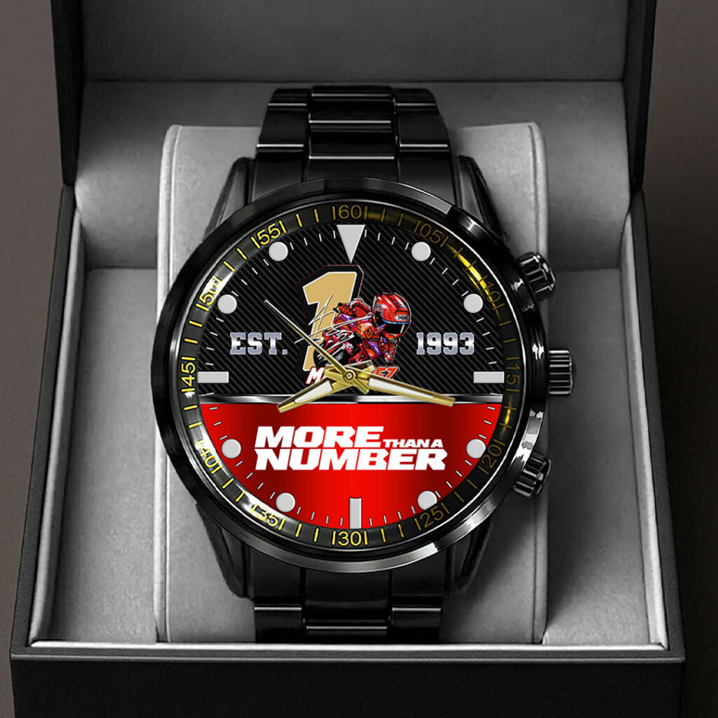 Ducati Lenovo Team x Marc Márquez 2025 World Champion Black Stainless Steel Watch - HOATT13654