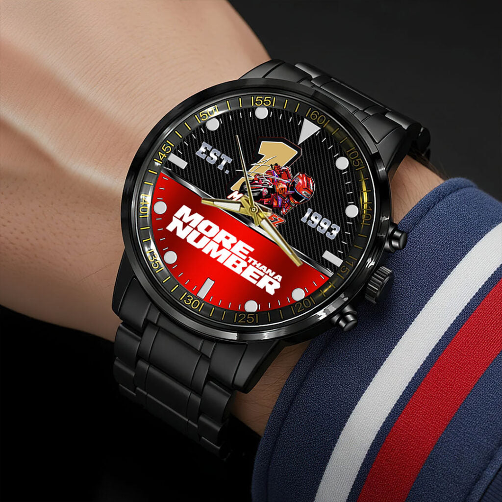 Ducati Lenovo Team x Marc Márquez 2025 World Champion Black Stainless Steel Watch - HOATT13654