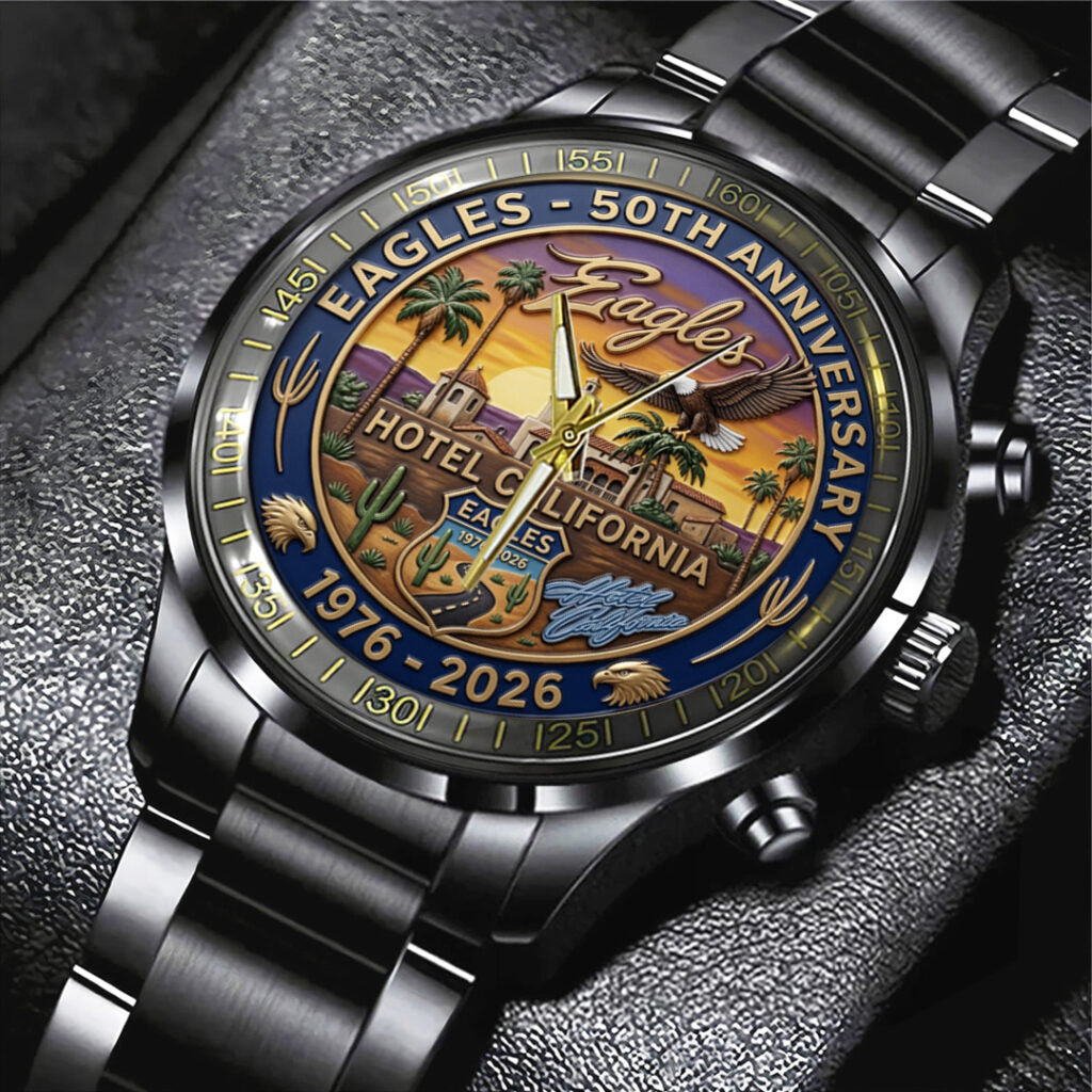 Eagles 50th Anniversary Black Stainless Steel Watch - TANTN24794