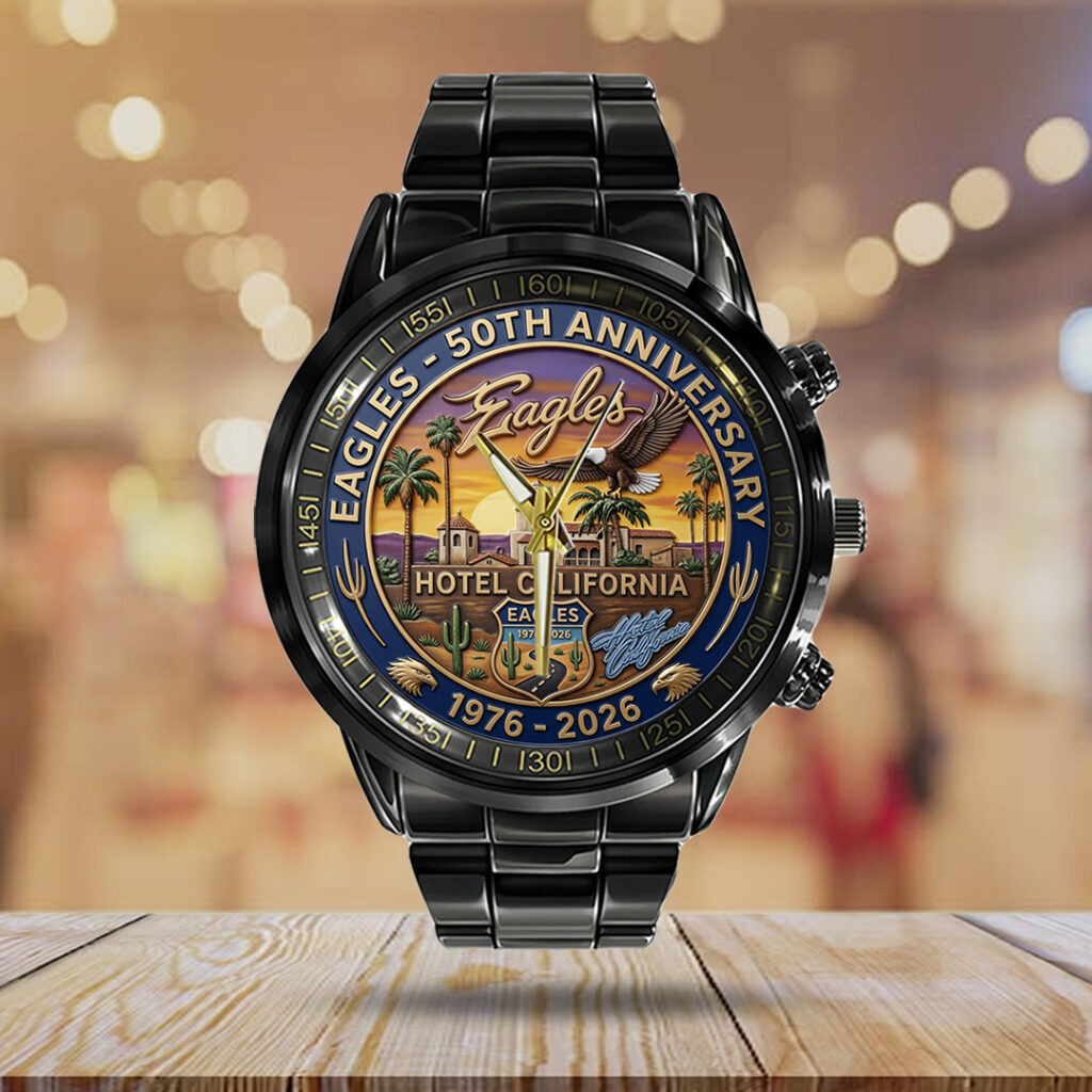 Eagles 50th Anniversary Black Stainless Steel Watch - TANTN24794