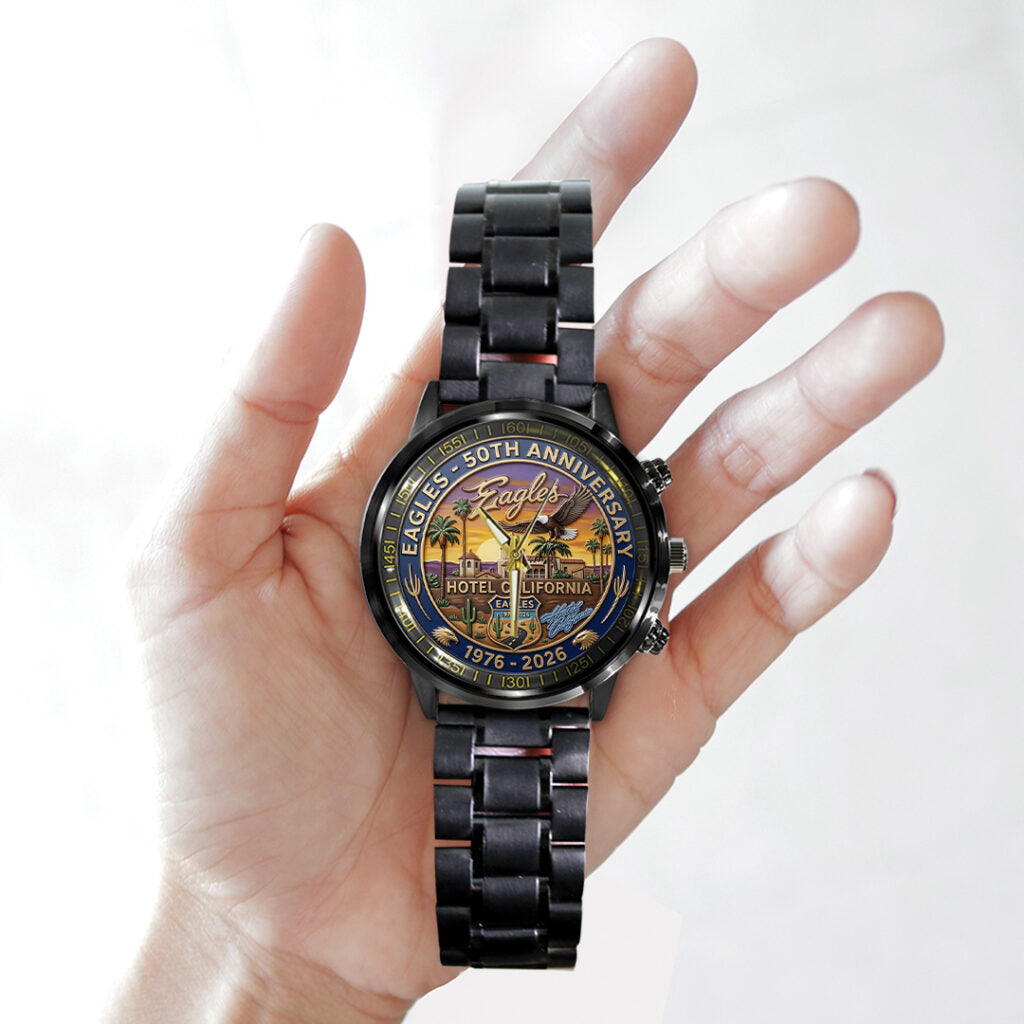 Eagles 50th Anniversary Black Stainless Steel Watch - TANTN24794