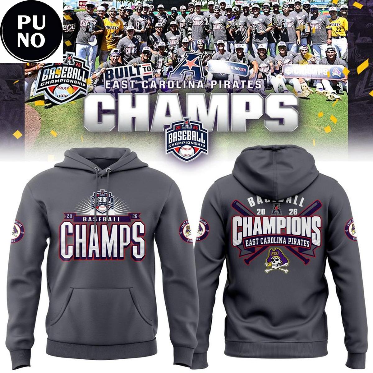 East Carolina Pirates 2026 American Baseball Champions Hoodie T-Shirt