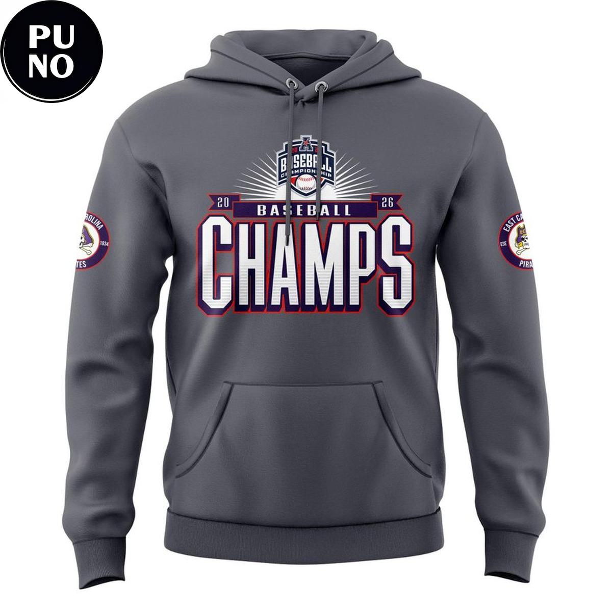 East Carolina Pirates 2026 American Baseball Champions Hoodie T-Shirt