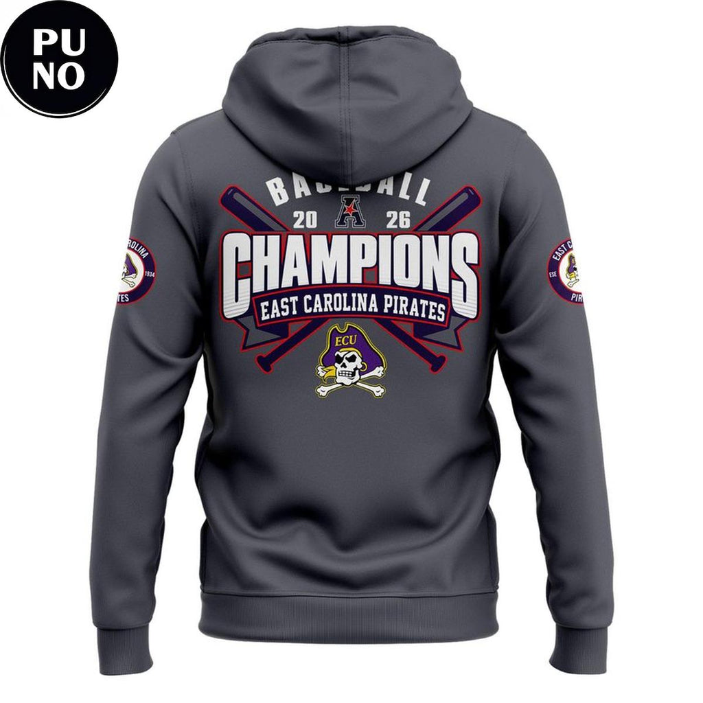 East Carolina Pirates 2026 American Baseball Champions Hoodie T-Shirt