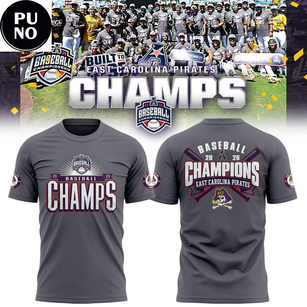 East Carolina Pirates 2026 American Baseball Champions Hoodie T-Shirt
