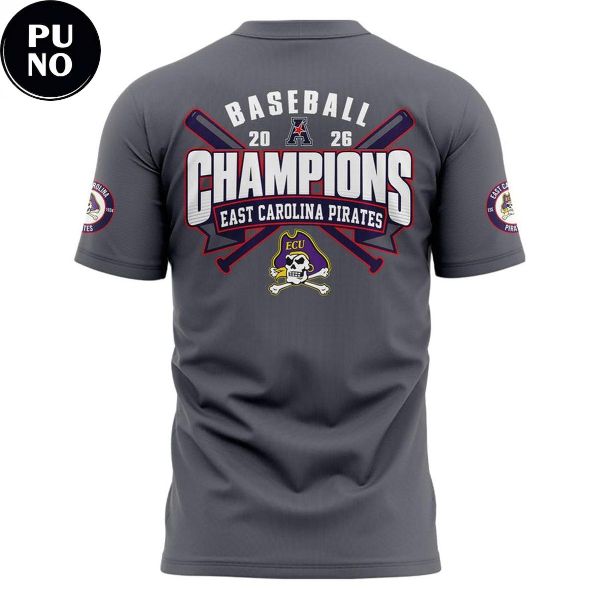 East Carolina Pirates 2026 American Baseball Champions Hoodie T-Shirt