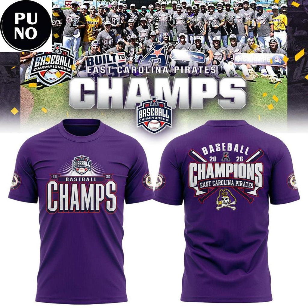East Carolina Pirates 2026 American Baseball Champions Hoodie T-Shirt
