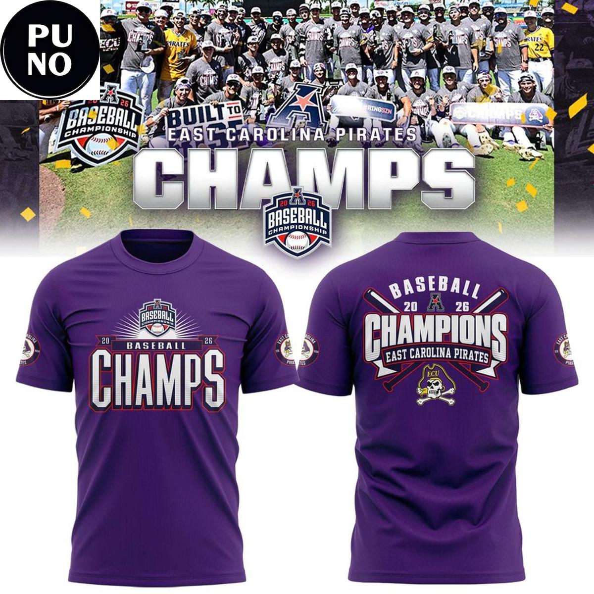 East Carolina Pirates 2026 American Baseball Champions Hoodie T-Shirt