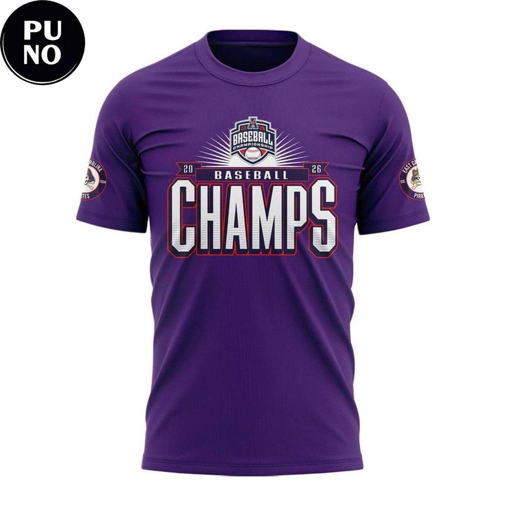 East Carolina Pirates 2026 American Baseball Champions Hoodie T-Shirt
