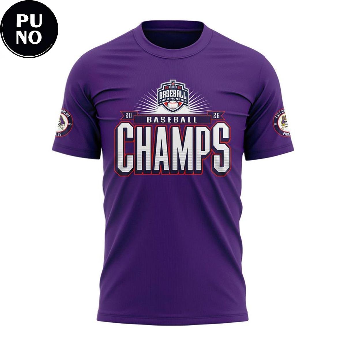 East Carolina Pirates 2026 American Baseball Champions Hoodie T-Shirt