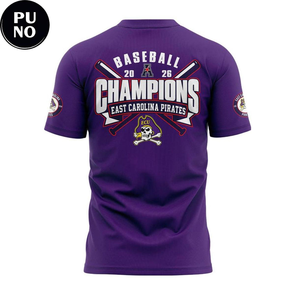 East Carolina Pirates 2026 American Baseball Champions Hoodie T-Shirt