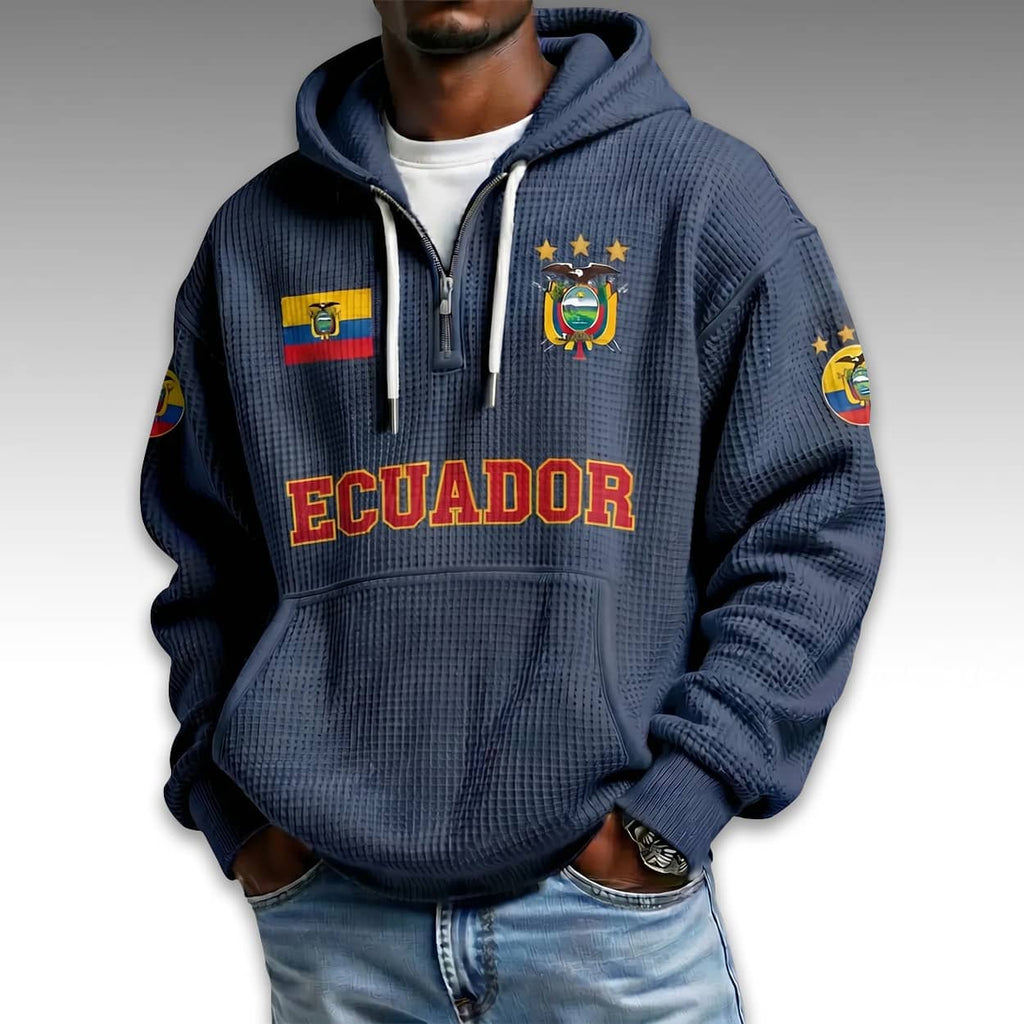 Ecuador World Cup 2026 Waffle Quarter Zip Hoodie