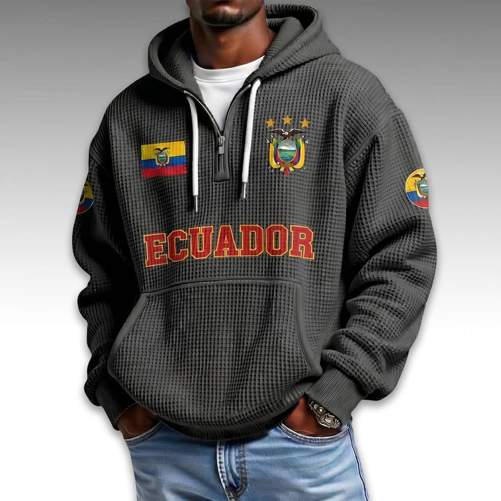 Ecuador World Cup 2026 Waffle Quarter Zip Hoodie