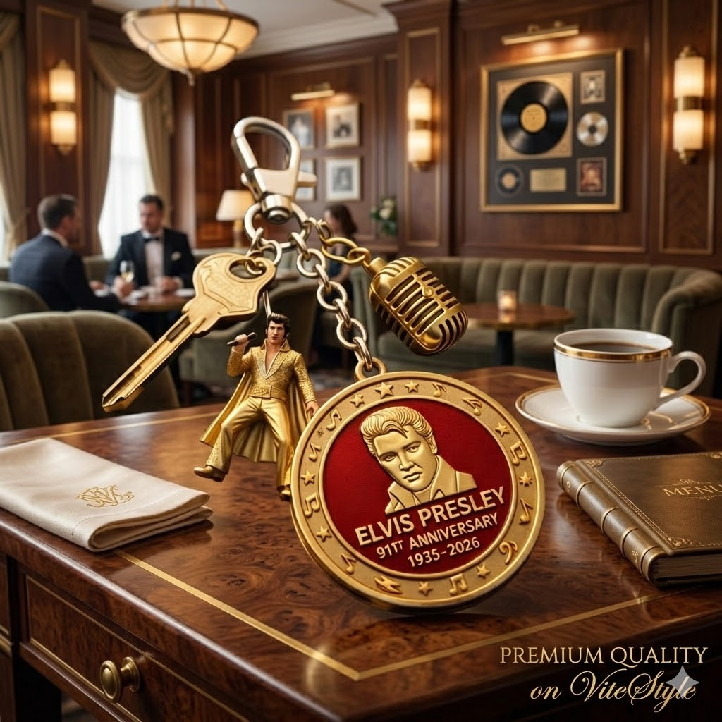 Elvis Presley 91st Anniversary Keychain