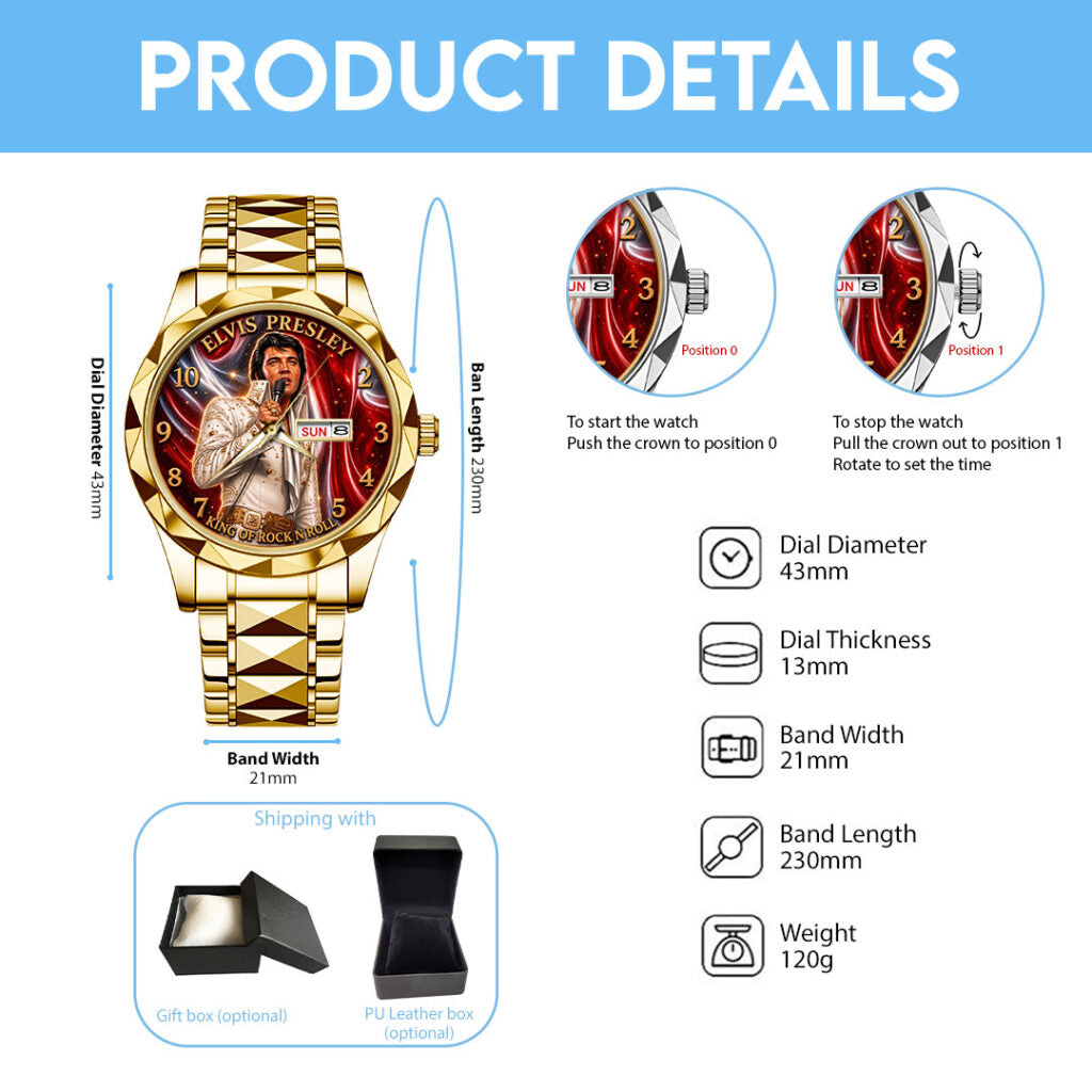 Elvis Presley Alloy Luxury Quartz Watch - TMTHU8121