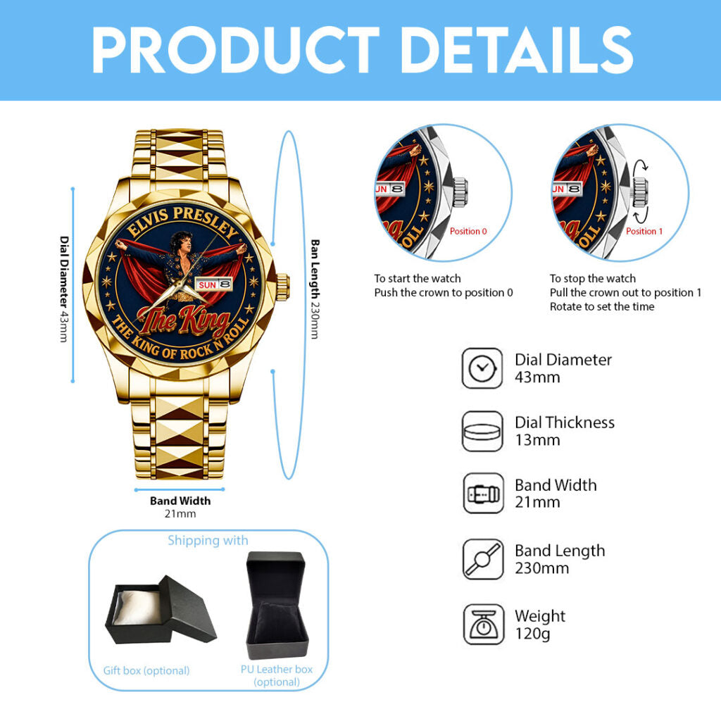 Elvis Presley Alloy Luxury Quartz Watch - TMTHU8147
