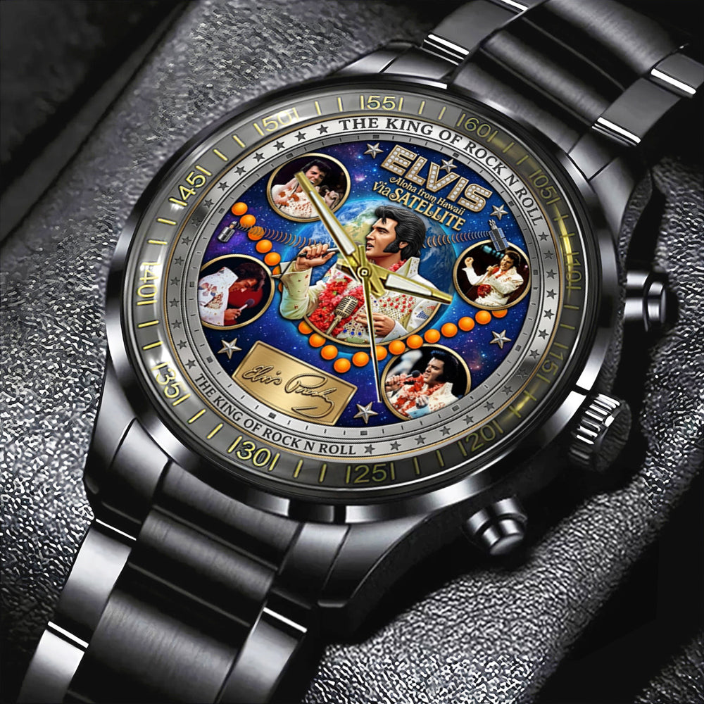 Elvis Presley Black Stainless Steel Watch - TMTHU6502