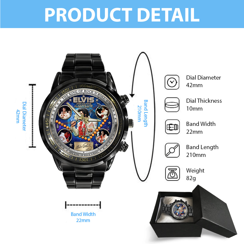 Elvis Presley Black Stainless Steel Watch - TMTHU6502