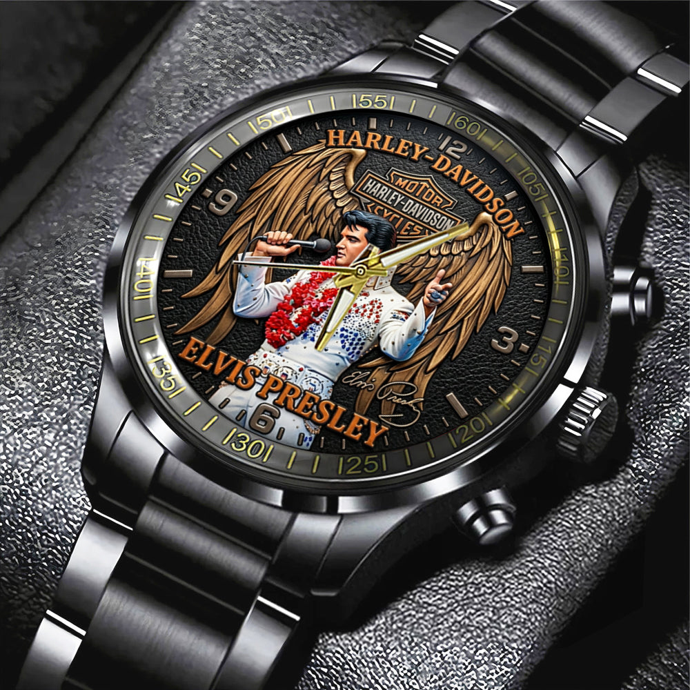 Elvis Presley Black Stainless Steel Watch - TMTHU6583