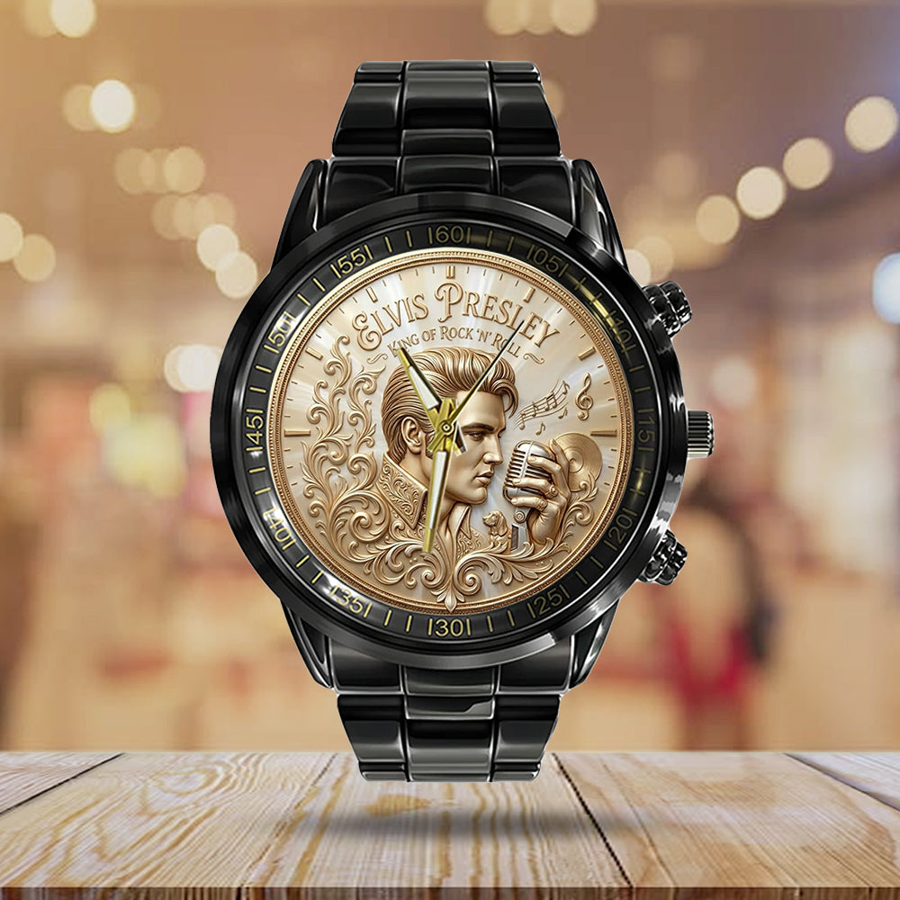 Elvis Presley Black Stainless Steel Watch - TMTHU7187