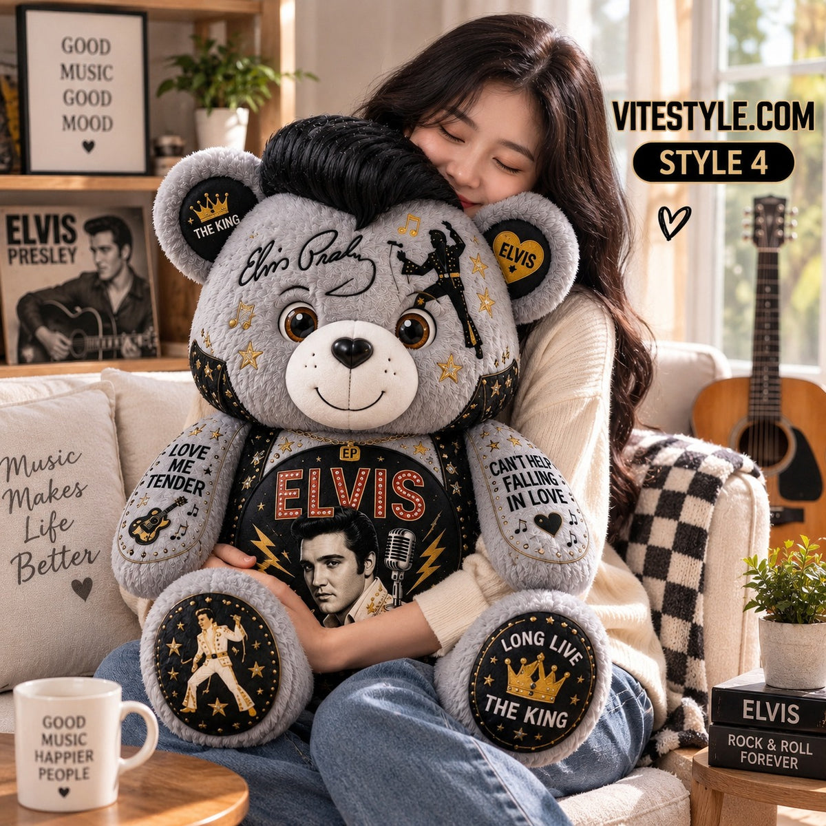 Elvis Presley Bear Shaped Pillow
