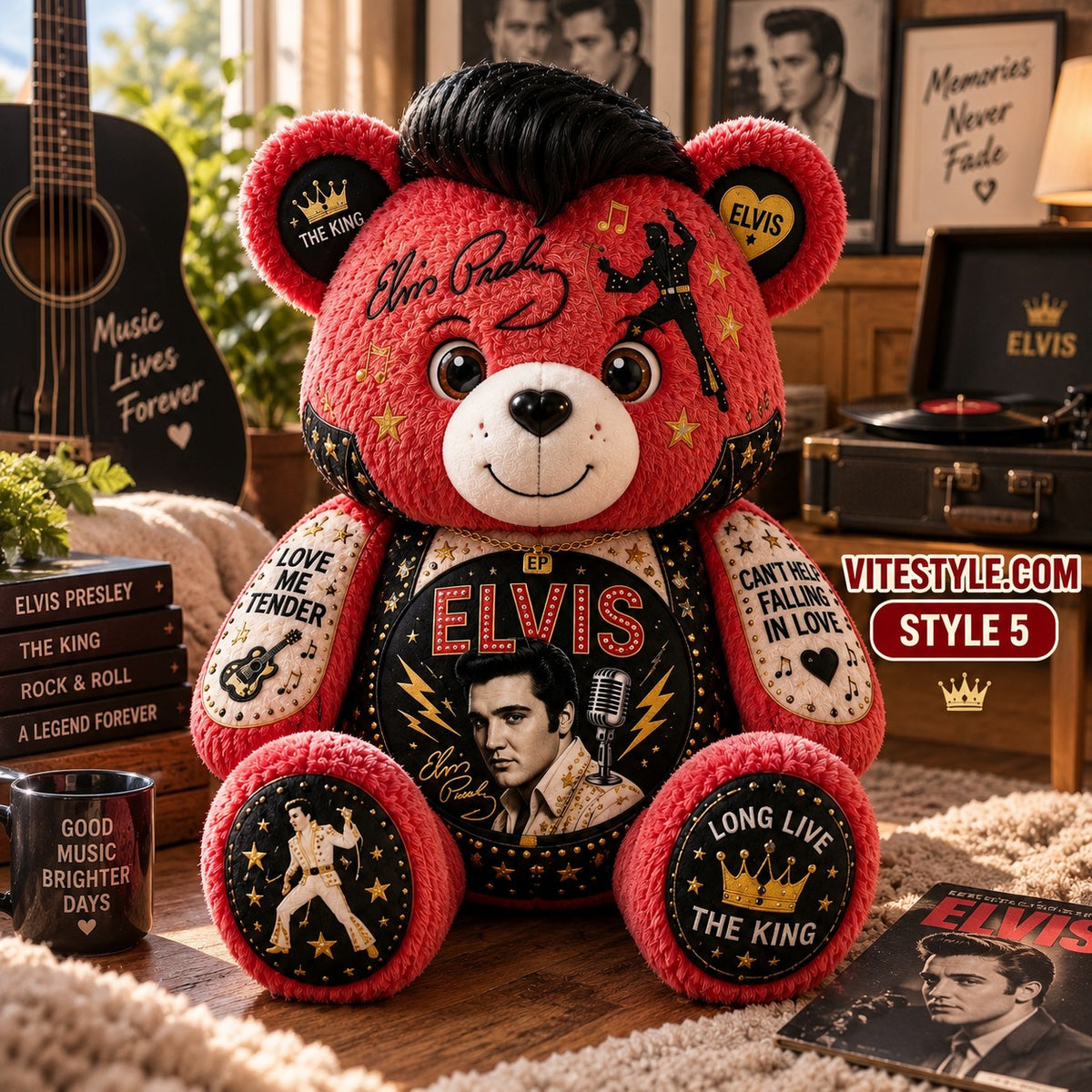 Elvis Presley Bear Shaped Pillow