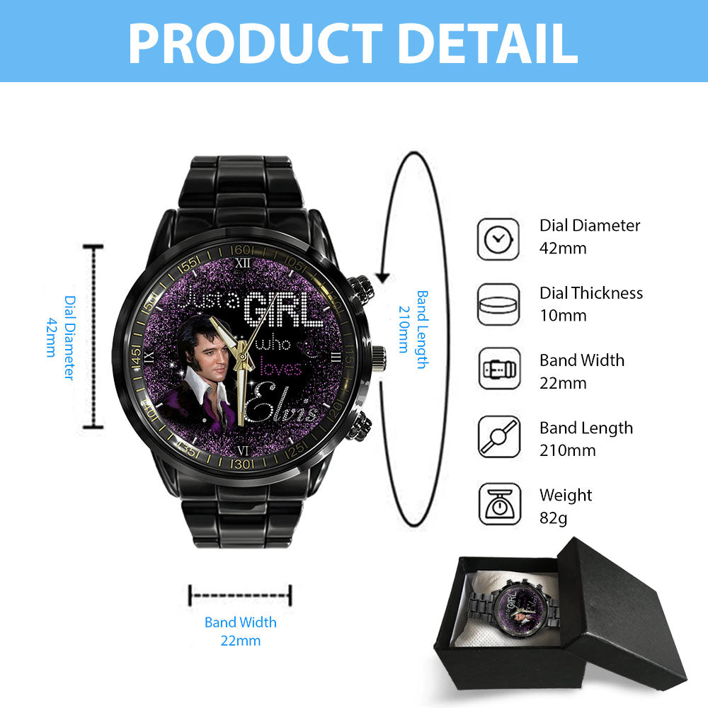 Elvis Presley Black Stainless Steel Watch - HOATT 7242