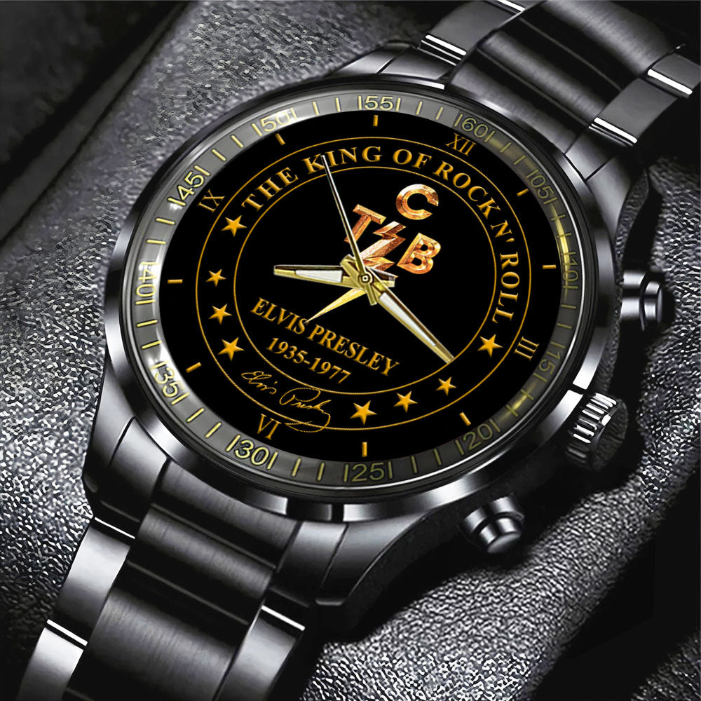 Elvis Presley Black Stainless Steel Watch - HOATT 9027
