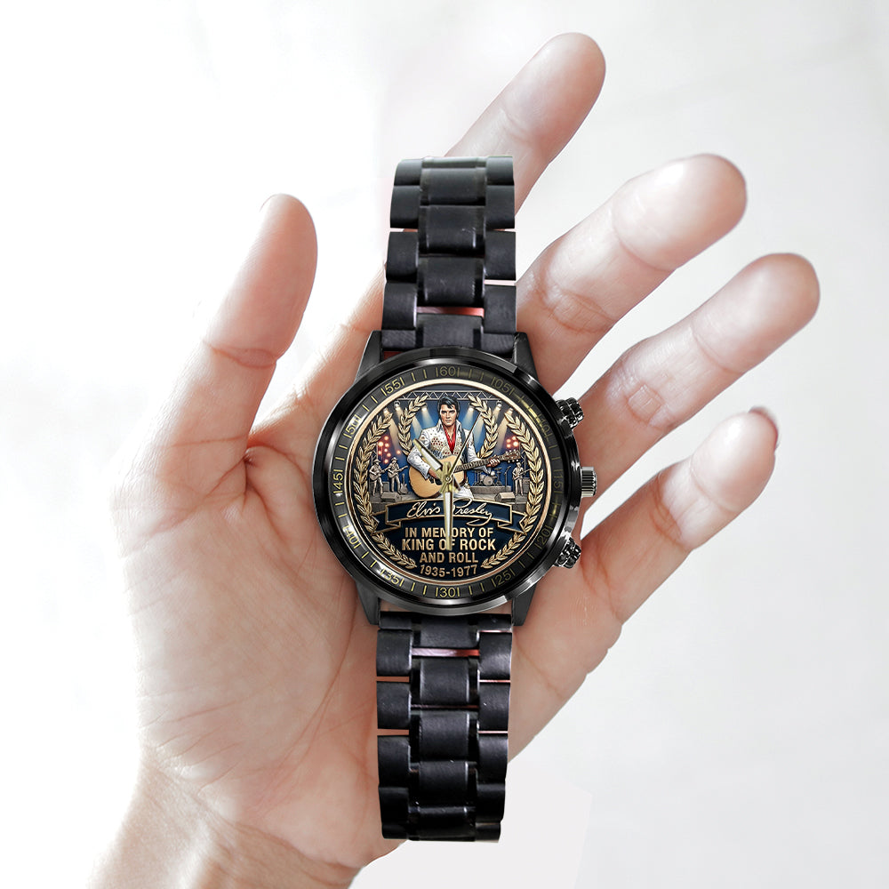Elvis Presley Black Stainless Steel Watch - MAITM14583