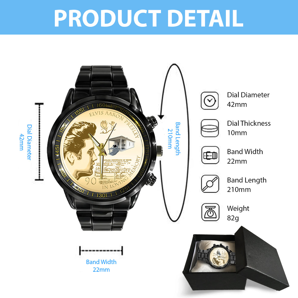 Elvis Presley Black Stainless Steel Watch - TANTN 10120