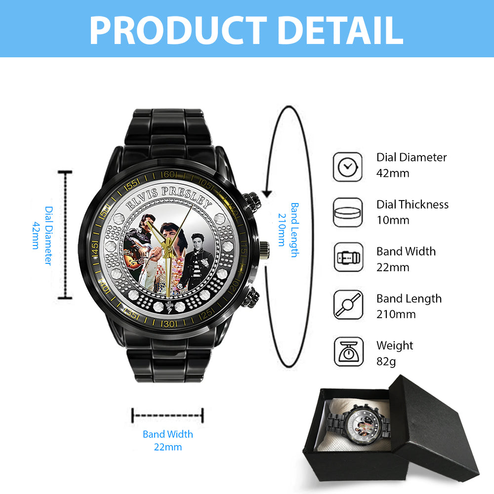 Elvis Presley Black Stainless Steel Watch - TANTN 12260