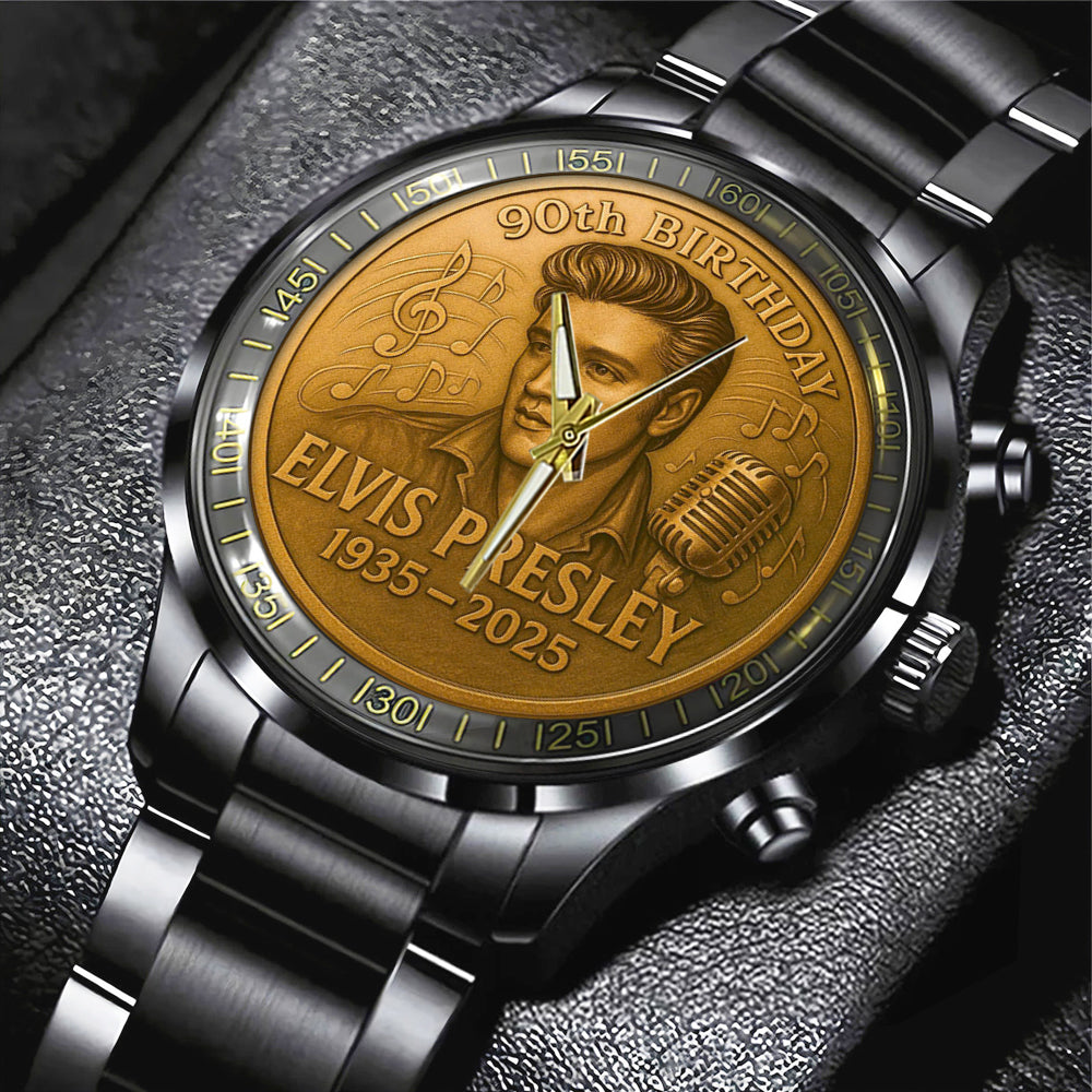 Elvis Presley Black Stainless Steel Watch - TANTN 14025