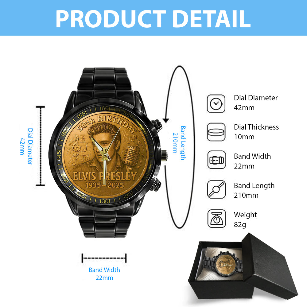 Elvis Presley Black Stainless Steel Watch - TANTN 14025