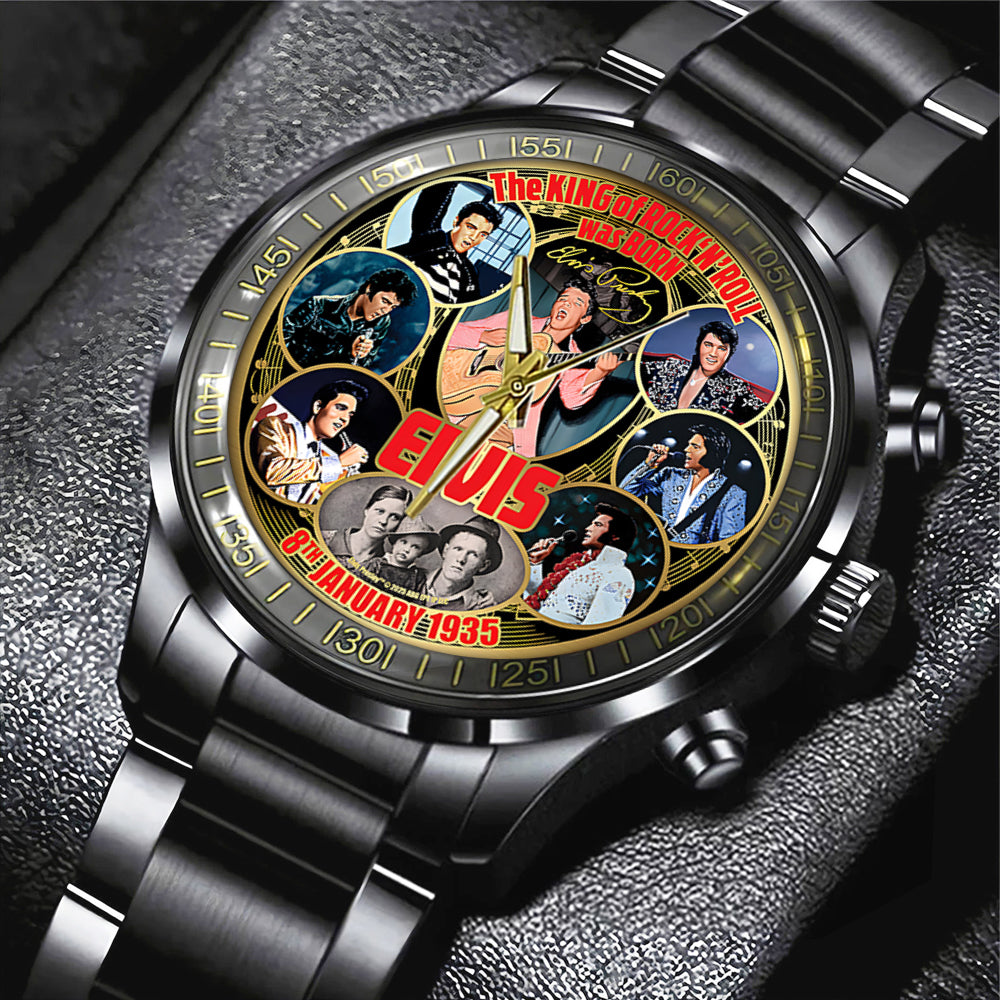 Elvis Presley Black Stainless Steel Watch - TANTN16715