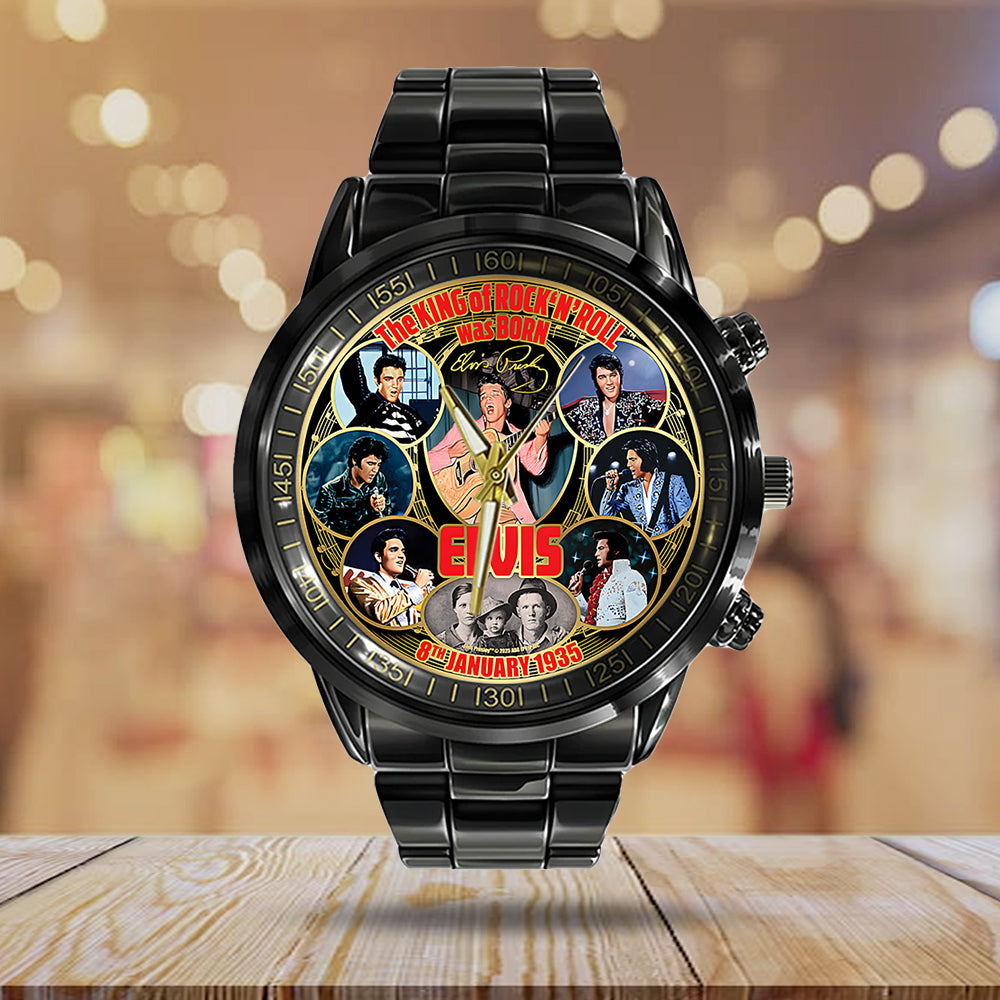 Elvis Presley Black Stainless Steel Watch - TANTN16715
