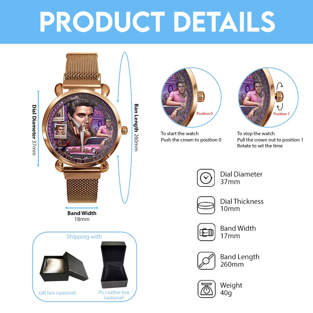 Elvis Presley Mesh Strap Quartz Watch - TMTHU6678