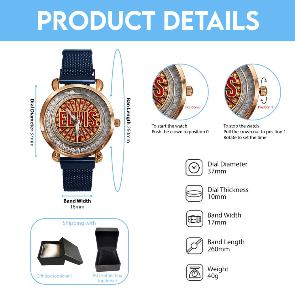 Elvis Presley Mesh Strap Quartz Watch - TMTHU8103