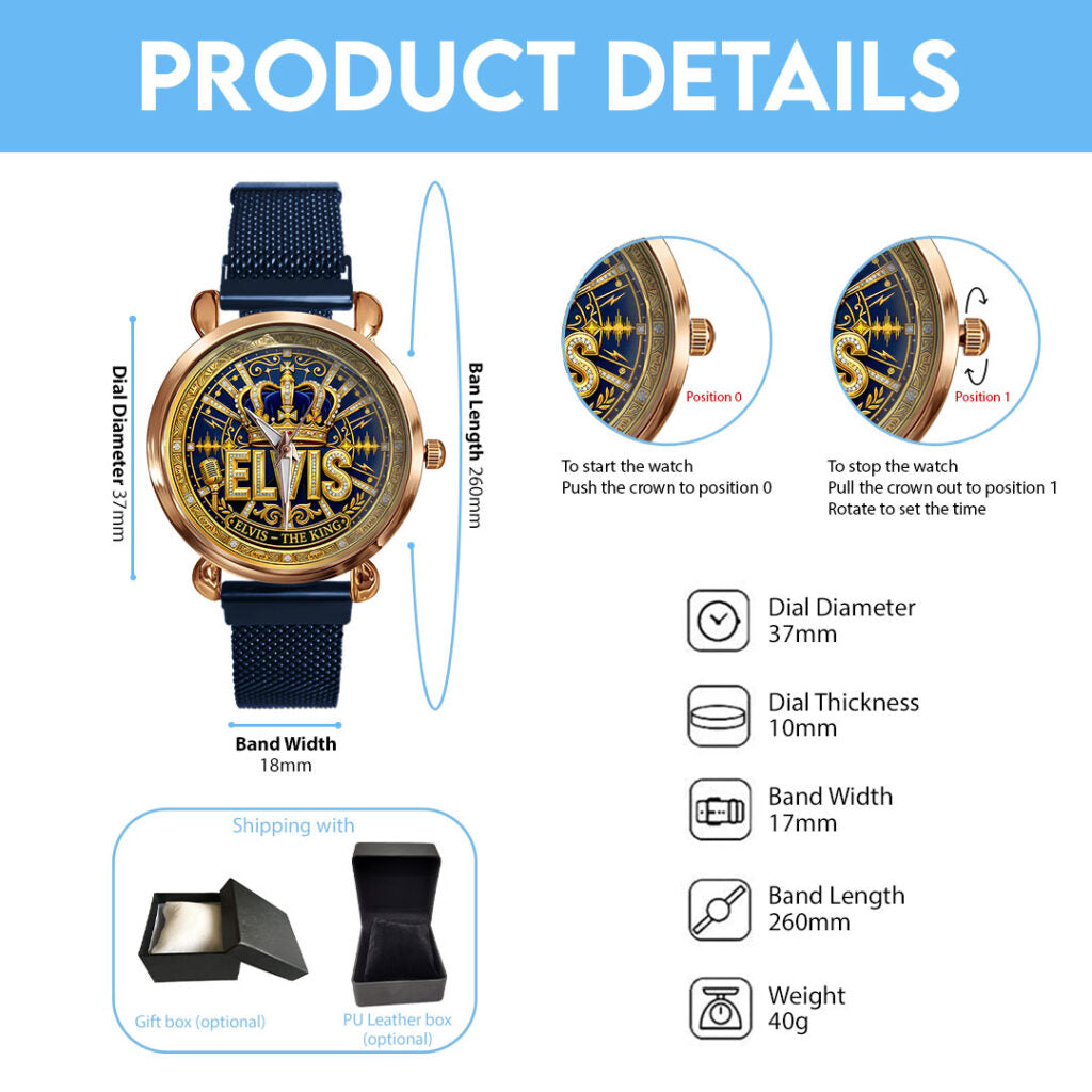 Elvis Presley Mesh Strap Quartz Watch - HOATT16762