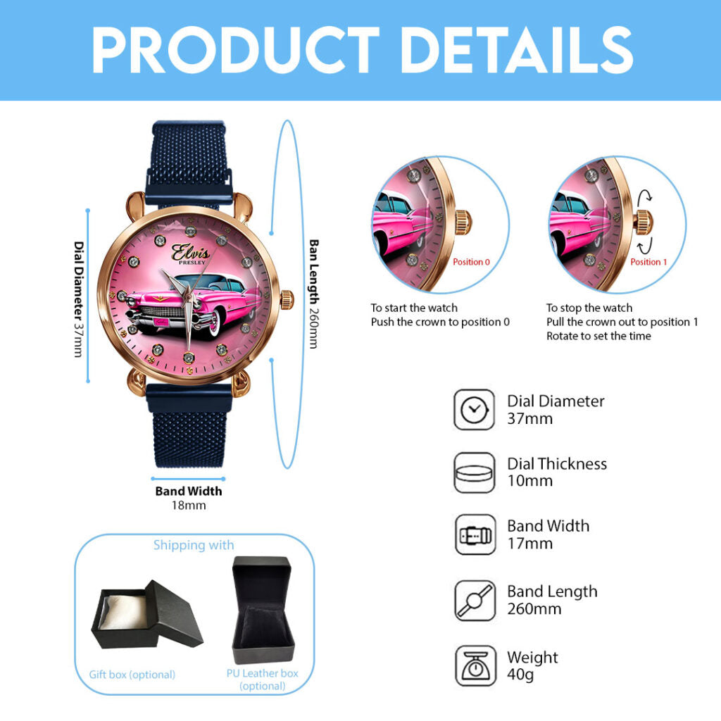 Elvis Presley Mesh Strap Quartz Watch - HOATT18267